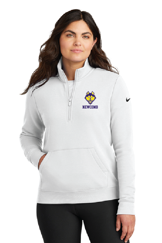 Mascot Nike Women's Club Fleece Sleeve Swoosh 1-2-Zip NCSH25