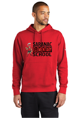 Curly Nike Club Fleece Sleeve Swoosh Pullover Hoodie SES25