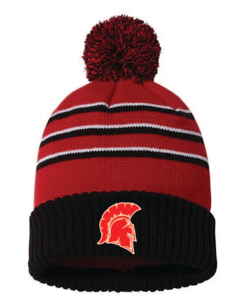 Stripe Pom Cuffed Beanie 6th