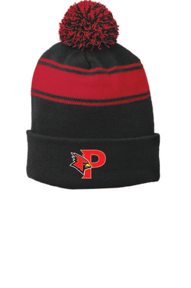PCard Sport-Tek® Stripe Pom Pom Beanie Cards