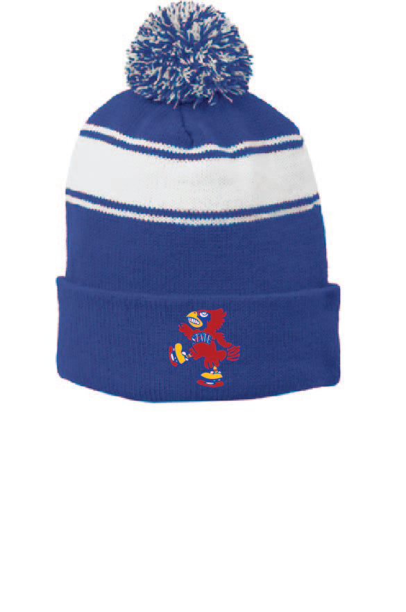 Retro Sport-Tek® Stripe Pom Pom Beanie Retro