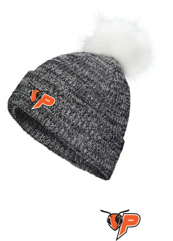 Hornets Faux Fur Pom Beanie