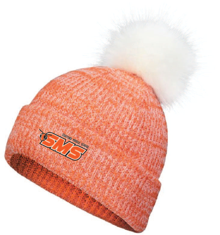 Hornets Faux Fur Pom Beanie