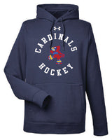 Plattsburgh State Cardinals Retro Circle Under Armour Men's Hustle Pullover Hooded Sweatshirt PSUHKY