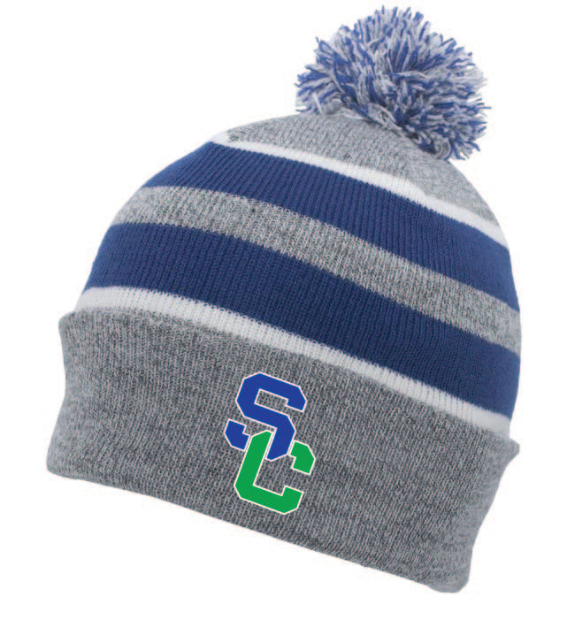 Seton Catholic Knit Fold Over Pom-Pom Beanie