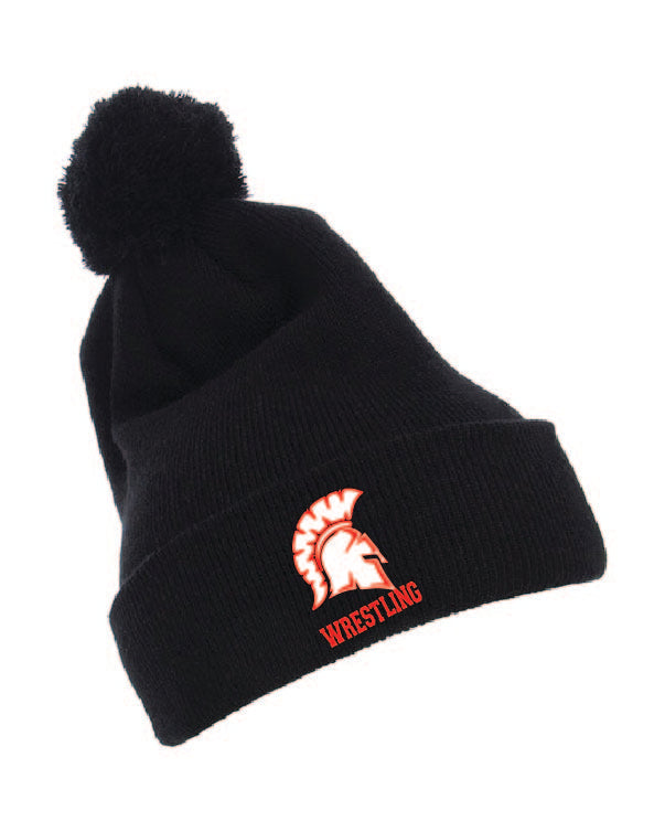 Yupoong Cuffed Knit Beanie with Pom Pom Hat SCS Wrestle