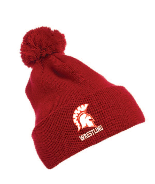 Yupoong Cuffed Knit Beanie with Pom Pom Hat SCS Wrestle