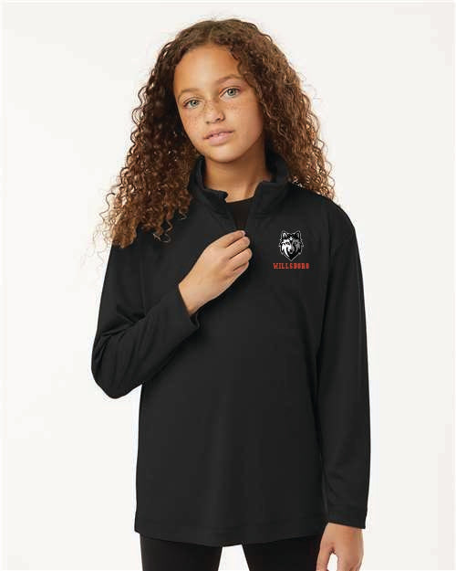 Mascot AllPro Youth Pro-Lock Performance Quarter-Zip Pullover Red