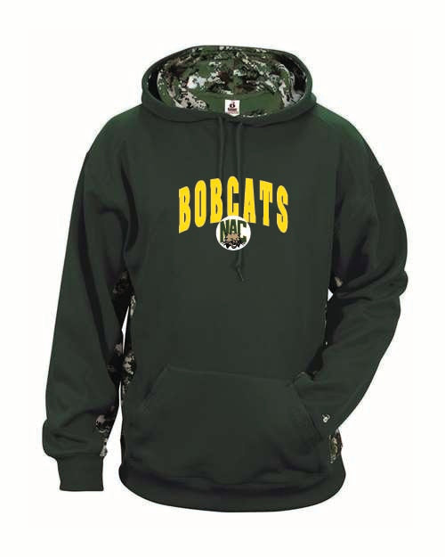 Center Warrior Badger Youth Digital Camo Colorblock Performance Fleece Hooded Sweatshirt NAC25