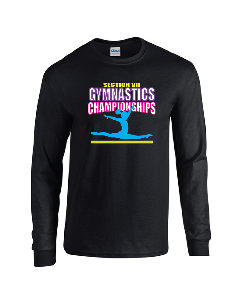 Neon Gildan Adult Heavy Cotton™ Long-Sleeve T-Shirt Gymnastics Championships 24