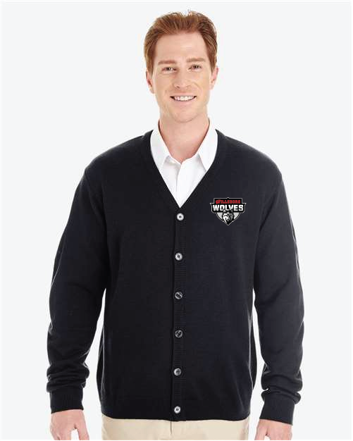 Shield Harriton Men's Pilbloc™ V-Neck Button Cardigan Sweater Wills25