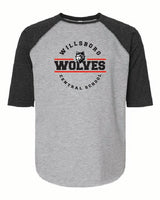 Reign LAT Youth Baseball Fine Jersey Three-Quarter Sleeve Tee White Wills25