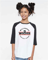 Reign LAT Youth Baseball Fine Jersey Three-Quarter Sleeve Tee White Wills25