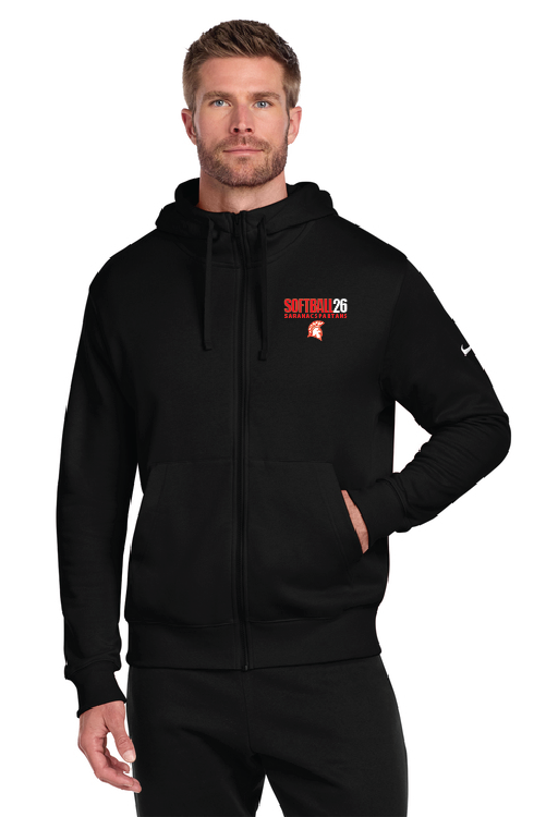 Clark Nike Club Fleece Sleeve Swoosh Full-Zip Hoodie SCS Softball