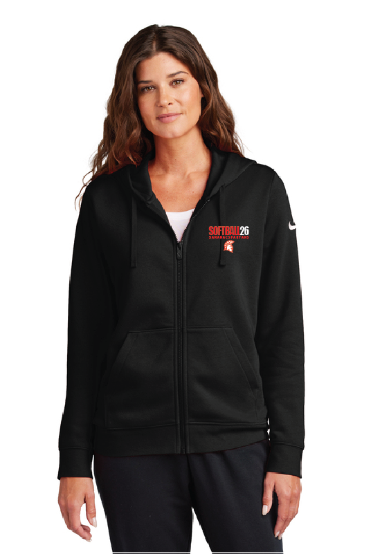 Clark Nike Women's Club Fleece Sleeve Swoosh Full-Zip Hoodie SCS Softball
