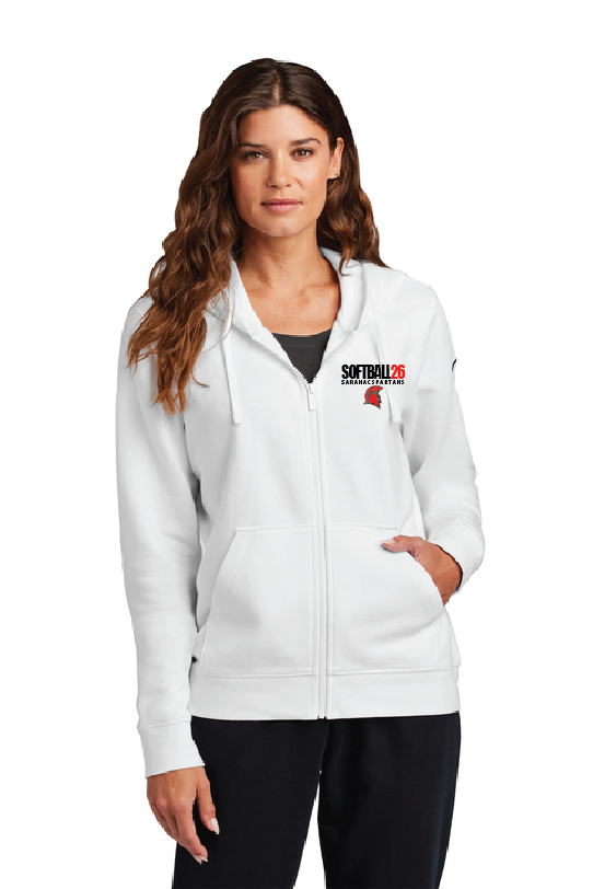 Clark Nike Women's Club Fleece Sleeve Swoosh Full-Zip Hoodie SCS Softball