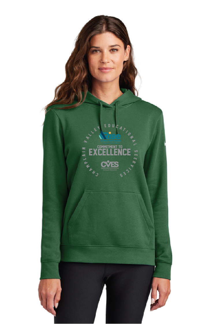 Spencer RISE Nike Women's Club Fleece Sleeve Swoosh Pullover Hoodie CVES25