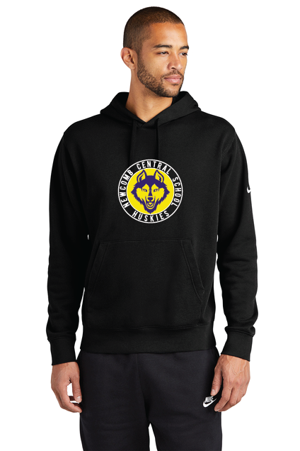 Huskies Nike Club Fleece Sleeve Swoosh Pullover Hoodie Black NCSH25
