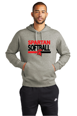 Show Nike Club Fleece Sleeve Swoosh Pullover Hoodie SCS Softball