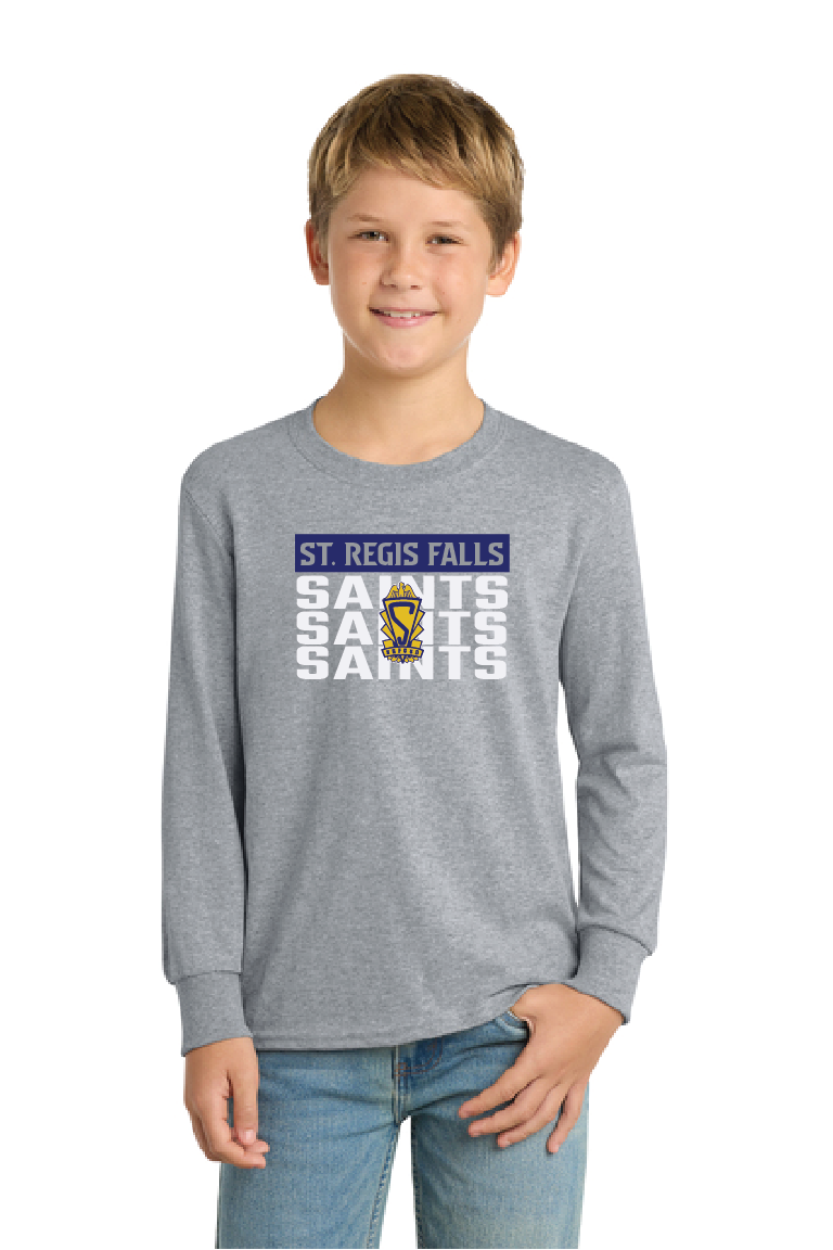 3Peat Port & Co™ Youth Long Sleeve Core Cotton Tee STRF25