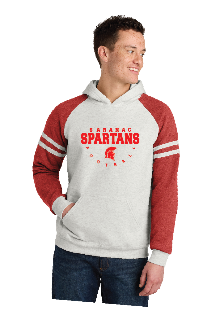 Red Zone Jerzees® Unisex NuBlend® Varsity Colorblock Hooded Sweatshirt Saranac FB