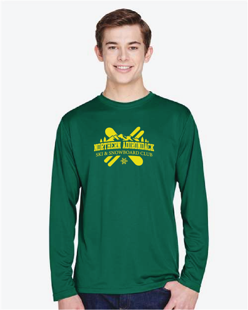 White Team 365 Men's Zone Performance Long Sleeve T-Shirt NACSkiClub