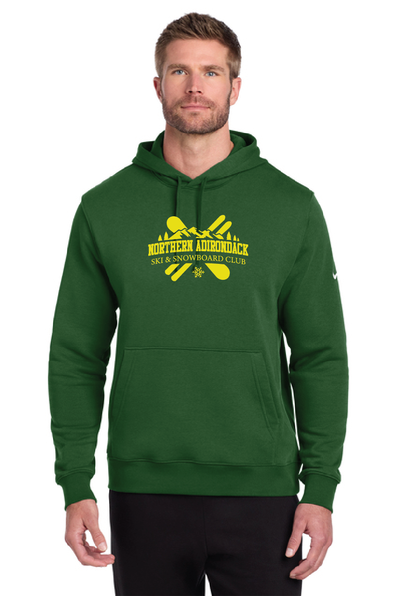 White Nike Club Fleece Sleeve Swoosh Pullover Hoodie NACSkiClub