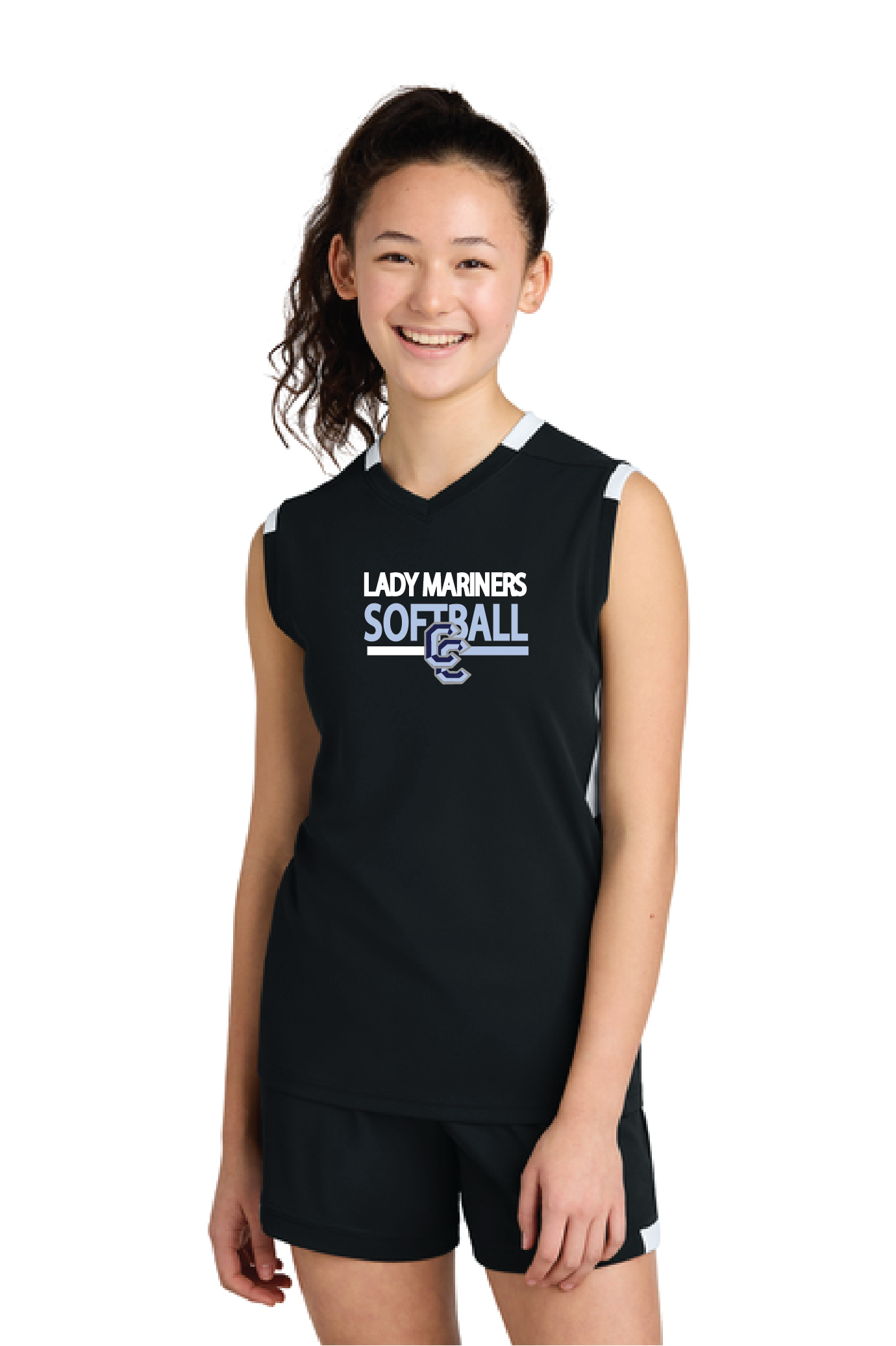 Show Sport-Tek® Youth Club Sleeveless V-Neck CCLM25