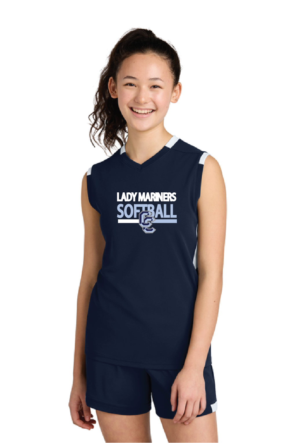 Show Sport-Tek® Youth Club Sleeveless V-Neck CCLM25