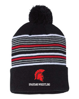 Shield Sportsman 12in Striped Pom-Pom Cuffed Beanie SCSWrestle25
