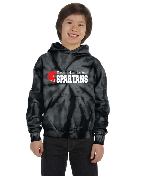 Fenced Tie-Dye Youth Pullover Hooded Sweatshirt Spider MELS25