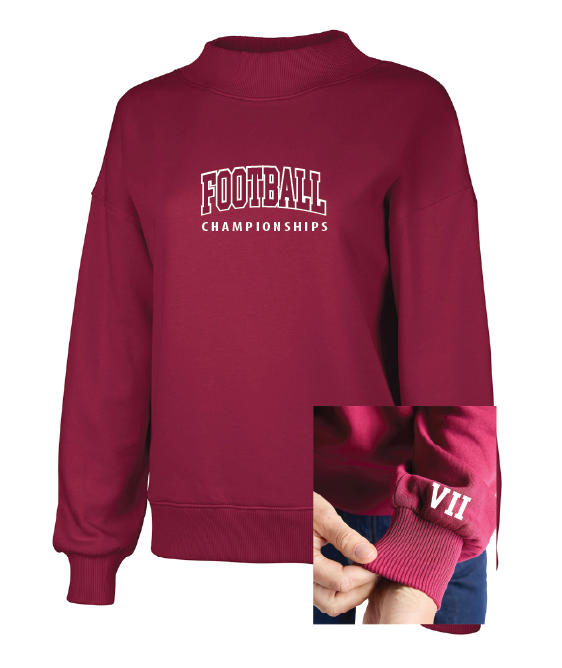 Willow Charles River Women's Willow Mock-Neck Sweatshirt FootballFall26