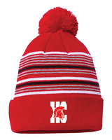 XC 12" Striped Pom-Pom Cuffed Beanie Saranac XC