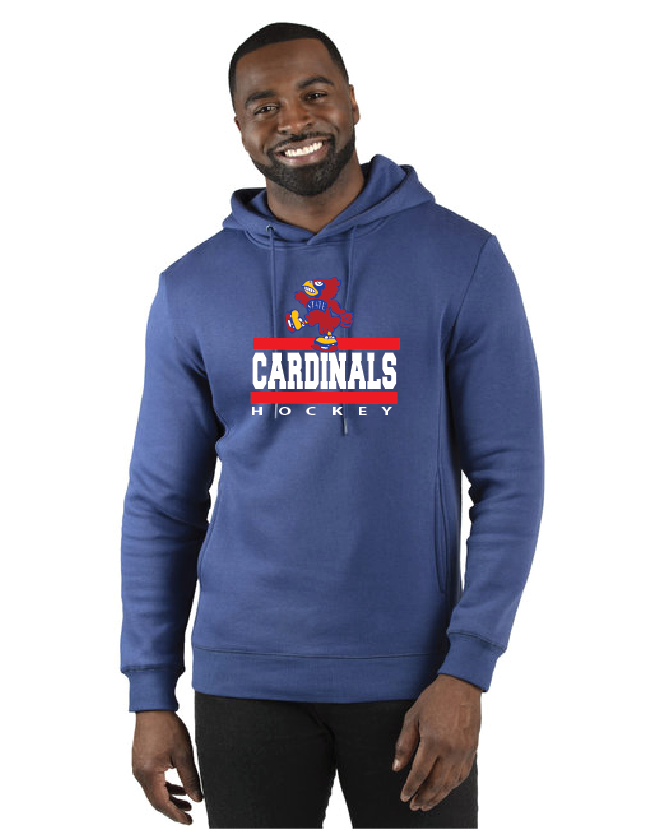 Plattsburgh State Cardinals Hockey Center Ice Threadfast Apparel Unisex Ultimate Fleece Pullover Hooded Sweatshirt PSUHKY