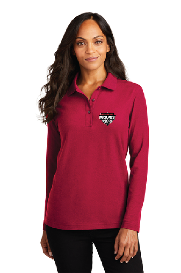 Primary Port Authority® Women's Silk Touch™ Long Sleeve Polo WillsCSD