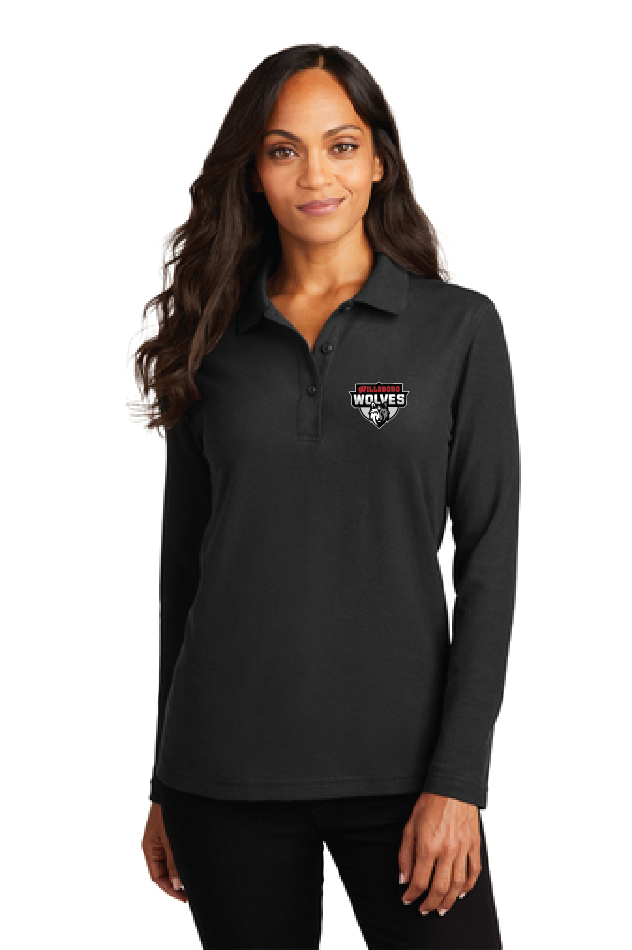 Primary Port Authority® Women's Silk Touch™ Long Sleeve Polo WillsCSD