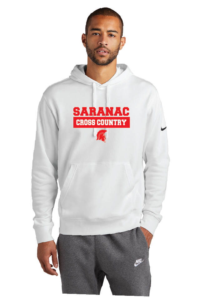 Cross Check Nike Club Fleece Sleeve Swoosh Pullover Hoodie Saranac XC