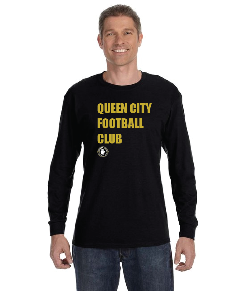 Free Kick Gildan Youth Heavy Cotton™ Long-Sleeve T-Shirt Queen City FC