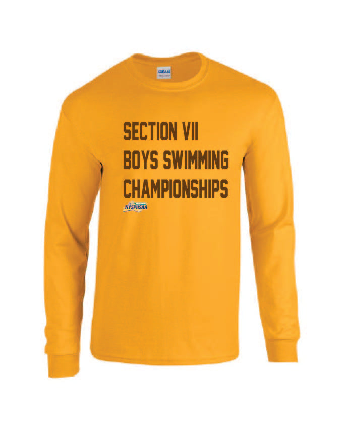 Boys Swimming Championships TEAM COLOR Gildan Adult 50/50 Long-Sleeve T-Shirt Winter 24