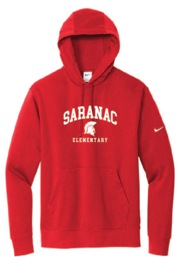 Saranac Elementary Nike Club Fleece Sleeve Swoosh Pullover Hoodie