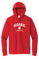 Saranac Elementary Nike Club Fleece Sleeve Swoosh Pullover Hoodie