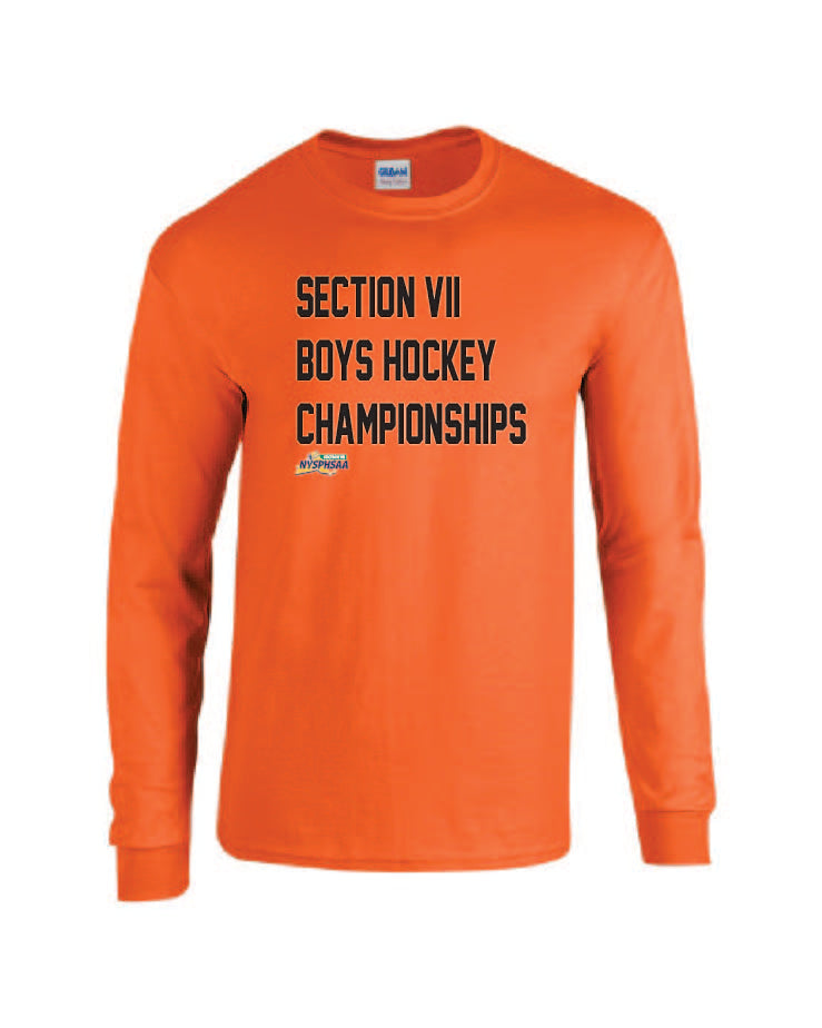BOYS Hockey CHampionships TEAM COLOR Gildan Adult 50/50 Long-Sleeve T-Shirt Winter 24