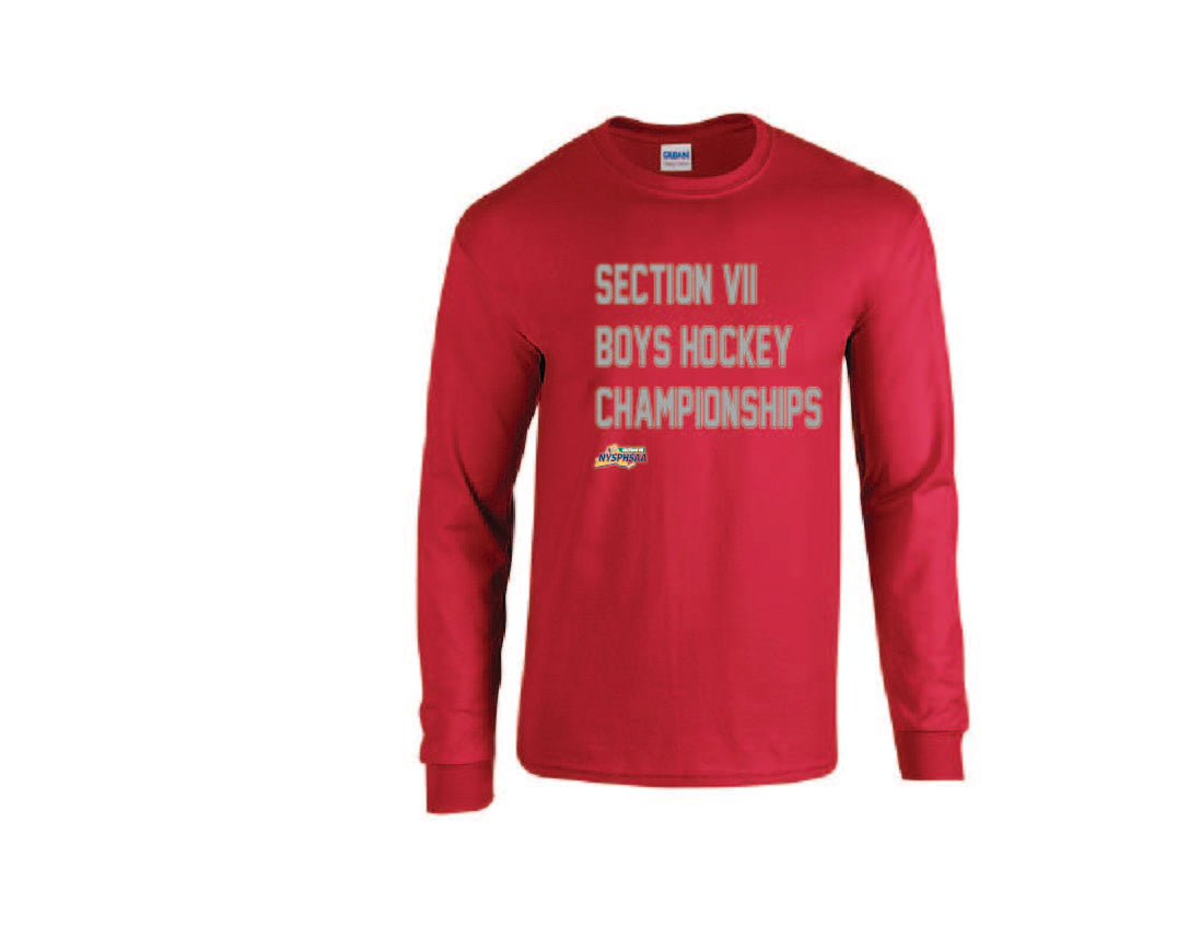 BOYS Hockey CHampionships TEAM COLOR Gildan Adult 50/50 Long-Sleeve T-Shirt Winter 24