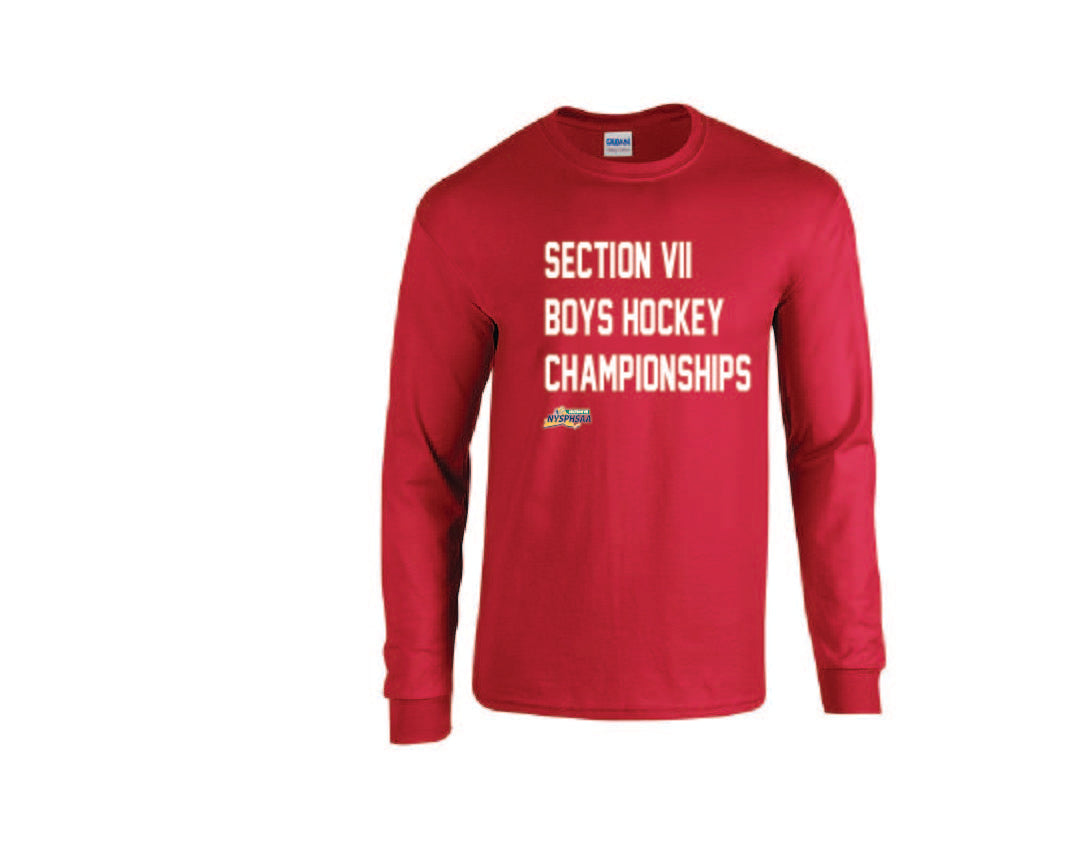 BOYS Hockey CHampionships TEAM COLOR Gildan Adult 50/50 Long-Sleeve T-Shirt Winter 24