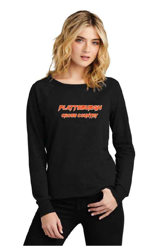 Wordmark District® Women’s Featherweight French Terry™ Long Sleeve Crewneck PHS XC