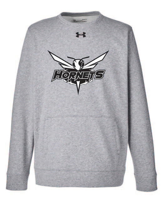 Hornets Under Armour Men's Hustle Fleece Crewneck Sweatshirt