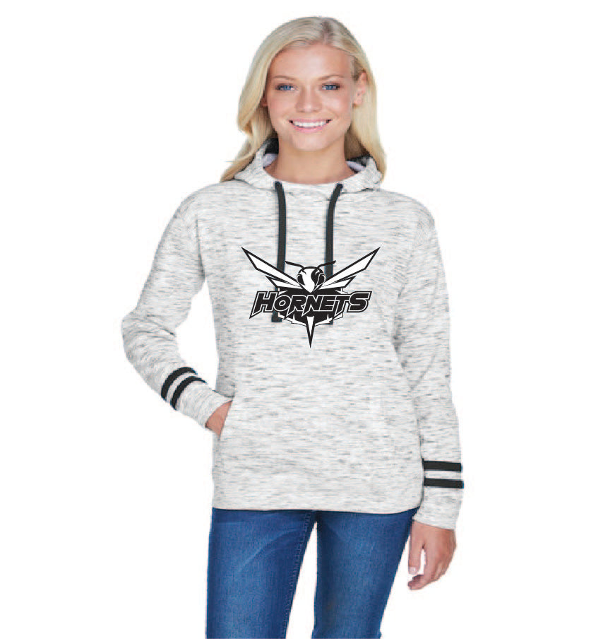 Hornets J America Ladies' Melange Scuba Neck Sweatshirt